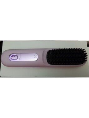Purple Straightener Brush, Hair Straightening Brush for Women-Rechargeable